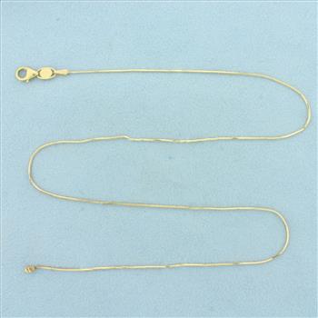 Italian 16 Inch Snake Link Chain Choker Necklace in 14k Yellow Gold