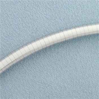 Italian 18 Inch Omega Necklace in 14k White Gold