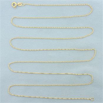Italian 32 Inch Twisting Box Link Chain Necklace in 18k Yellow Gold ...