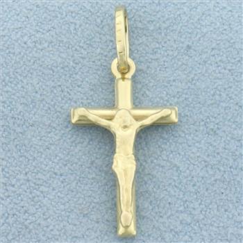 Italian Crucifix Pendant in 14k Yellow Gold