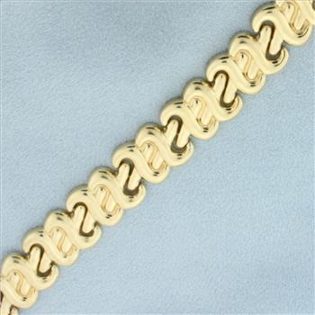 Italian Designer Link Bracelet in 14k Yellow Gold
