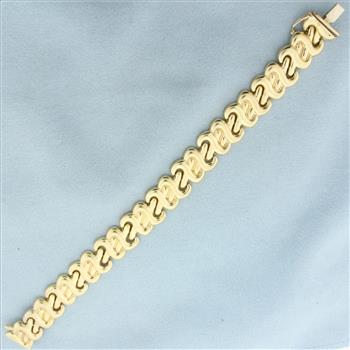 Italian Designer Link Bracelet in 14k Yellow Gold
