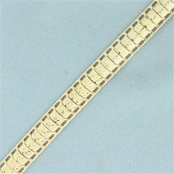 Italian Diamond Cut Designer Link Bracelet in 14k Yellow Gold