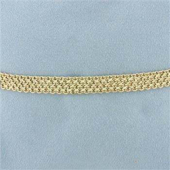 Italian Diamond Cut Mesh Bracelet in 14k Yellow Gold