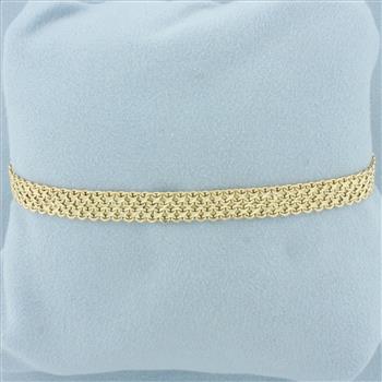 Italian Diamond Cut Mesh Bracelet in 14k Yellow Gold