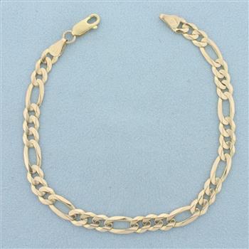 Italian Figaro Link Bracelet in 10k Yellow Gold