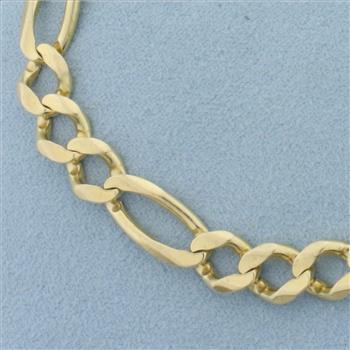 Italian Figaro Link Bracelet in 14k Yellow Gold