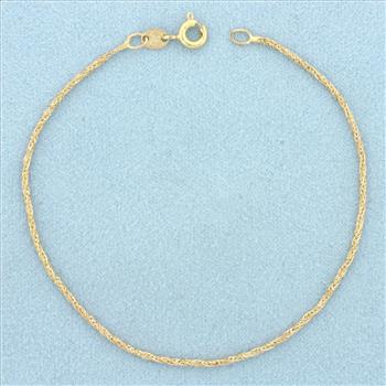 Italian Foxtail Link Bracelet in 14k Yellow Gold
