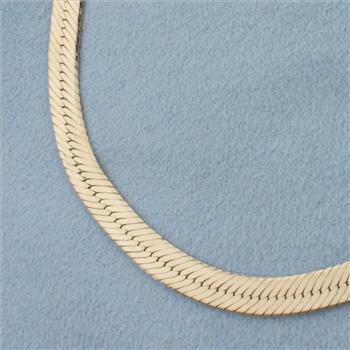 Italian Herringbone Bracelet in 14k Yellow Gold