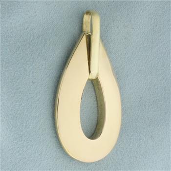 Italian Modern Design Dangle Pendant in 14k Yellow Gold