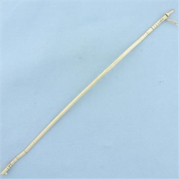 Italian Omega Link Bracelet in 14k Yellow Gold