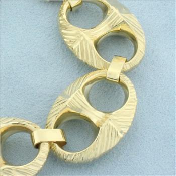 Italian Oversized Anchor Marnier Link Bracelet in 14k Yellow Gold