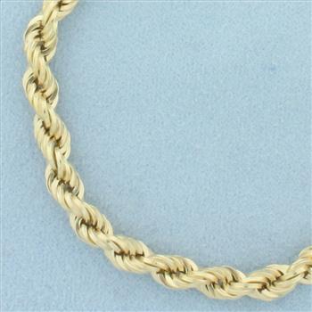 Italian Rope Link Chain Bracelet in 14k Yellow Gold