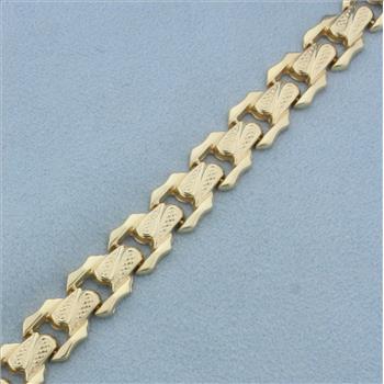 Italian Tank Track Bracelet in 14k Yellow Gold