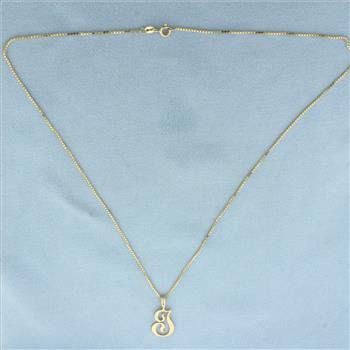 J Initial Necklace in 14k Yellow Gold