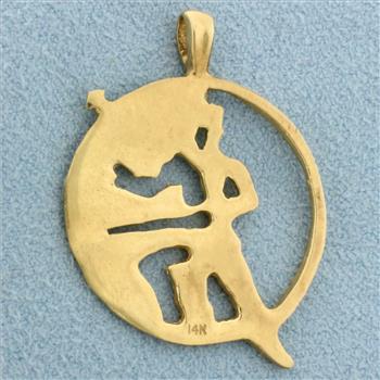 Jazz or Tap Dancer Pendant in 14k Yellow Gold