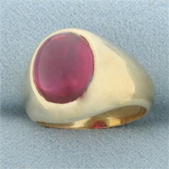 Lab Ruby Ring in 10k Yellow Gold