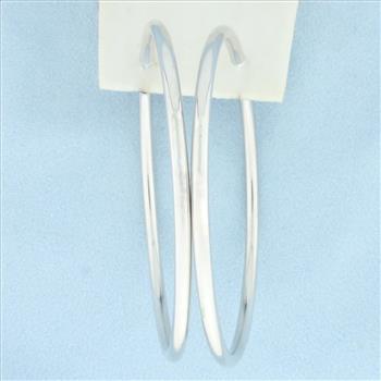 Large Hoop Earrings in 18k White Gold