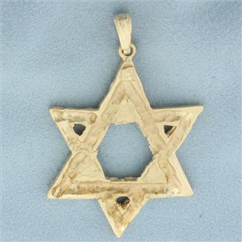 Large Star of David Pendant in 14k Yellow Gold