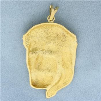 Large Weeping Jesus Christ Pendant in 18k Yellow Gold