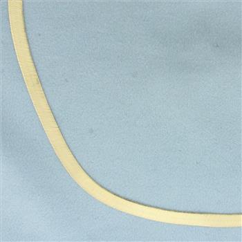 Liquid Gold Herringbone Chain Necklace in 14k Yellow Gold