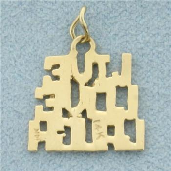 Live Laugh Love Charm in 14k Yellow Gold