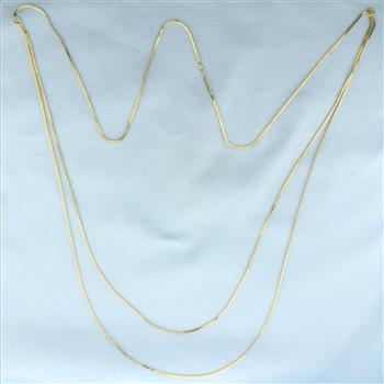 Long Double Strand S-Link Chain Necklace in 14k Yellow Gold