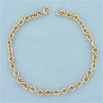Love Knot Link Bracelet in 14k Yellow Gold