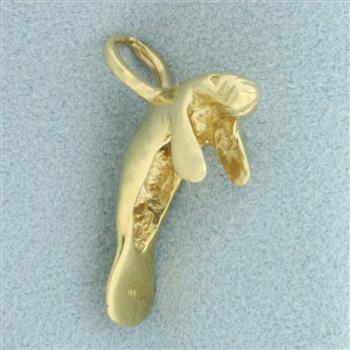 Manatee Pendant or Charm in _k Yellow Gold