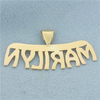 Marilyn Name Pendant in 14k Yellow Gold