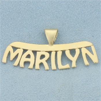 Marilyn Name Pendant in 14k Yellow Gold