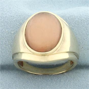 Mens Morganite Doublet Statement Ring in 10k Yellow Gold