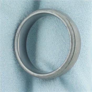 Mens Tungsten Matte Charcoal Gray Wedding Band Ring in Tungsten