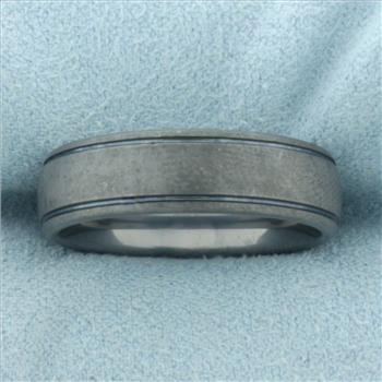 Mens Tungsten Matte Charcoal Gray Wedding Band Ring in Tungsten