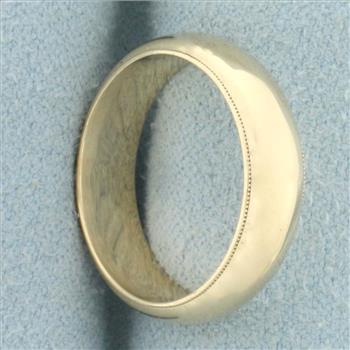 Milgrain Beaded Edge Wedding Band Ring in 14k Yellow Gold