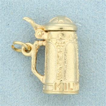 Milwaukee Beer Stein Pendant in 14K Yellow Gold
