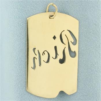 Name Rich Pendant in 14k Yellow Gold