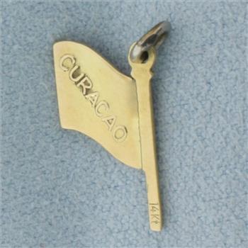 Netherlands Flag Charm in 14k Yellow Gold