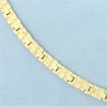 Nugget Design Link Bracelet in 14K Yellow Gold