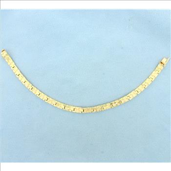 Nugget Design Link Bracelet in 14K Yellow Gold