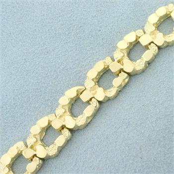 Nugget Horseshoe Link Bracelet in 14K Yellow Gold