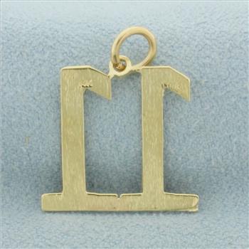 Number 11 Charm or Pendant in 14k Yellow Gold
