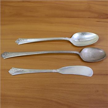 Oneida Heirloom Damask Rose Sterling Silver Flatware Set of 3
