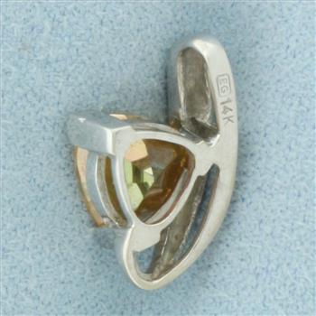 Orange Sapphire Pendant in 14k Yellow Gold