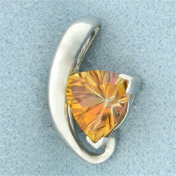 Orange Sapphire Pendant in 14k Yellow Gold
