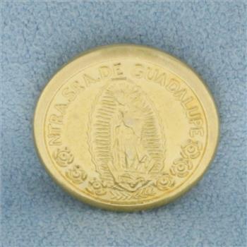 Our Lady of Guadalupe Matthew 19:6 Bible Verse Gold Token in 14k Yellow Gold Plate