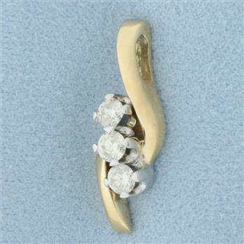 Past Present Future 3 Diamond Pendant in 14k Yellow Gold