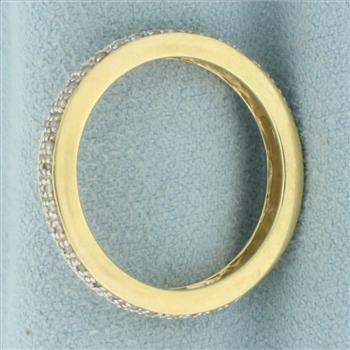 Pave Diamond Stacking Band Ring in 14k Yellow Gold