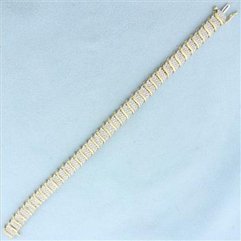 Pave Diamond Tennis Bracelet in 10k Yellow Gold
