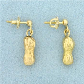 Peanut Dangle Earrings in 18K Yellow Gold